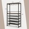 Freestanding Wine Bakers Rack With 4-tier Wine Storage and 4 Rows of Stemware Racks